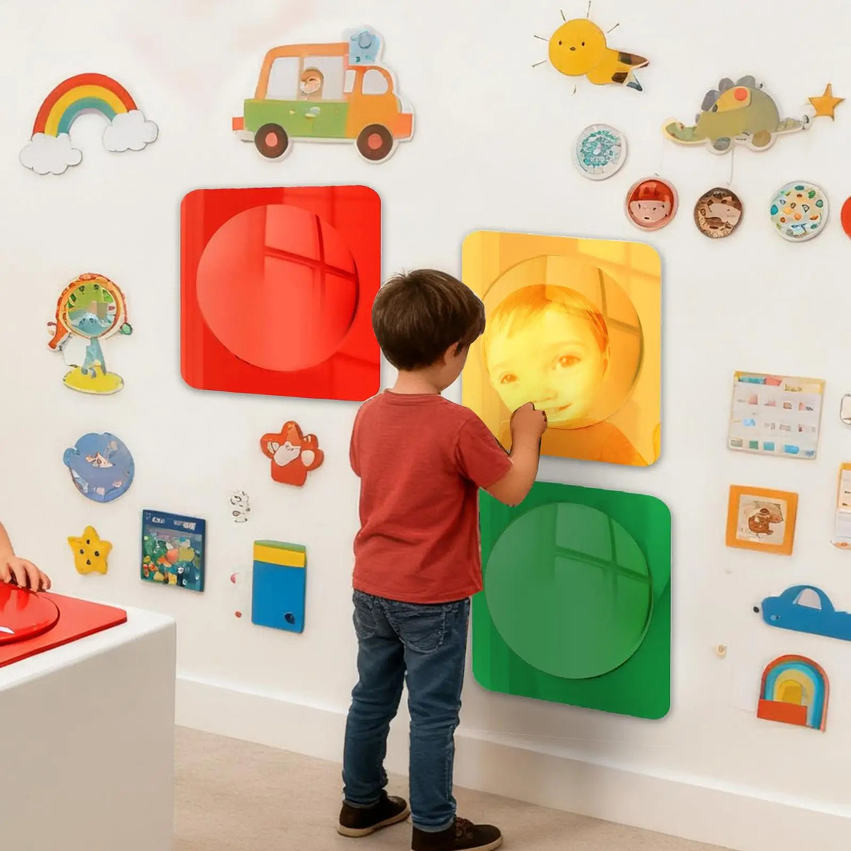 3-Pack Acrylic Bubble Sensory Mirrors for Toddlers & Kids Sensory Mirror Set QXL