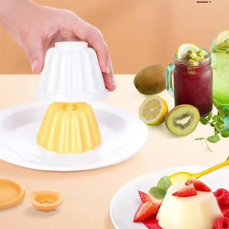 4-Pack Reusable Pudding & Jelly Molds with Lids | Baking Set Pudding Jelly Mold Set QXL