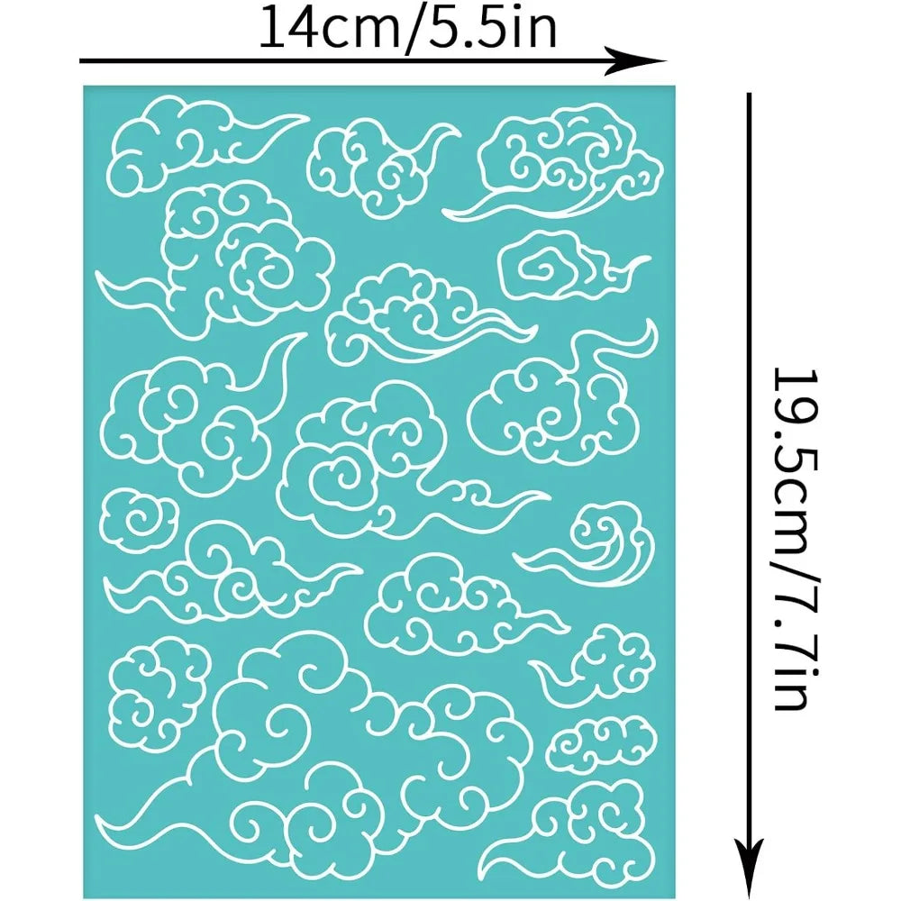 Cloud Pattern Silk Screen Stencil Self-Adhesive 2-Pack Screen Printing Stencil QXL