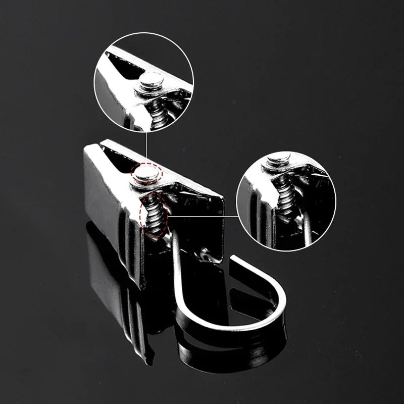 20-Pack Stainless Steel Curtain Clips with Hooks | Silver Curtain Clip Hooks QXL