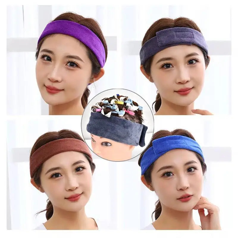 Adjustable Microfiber Salon Hair Dye Headband | Face Wash Wrap Salon Hair Headband QXL