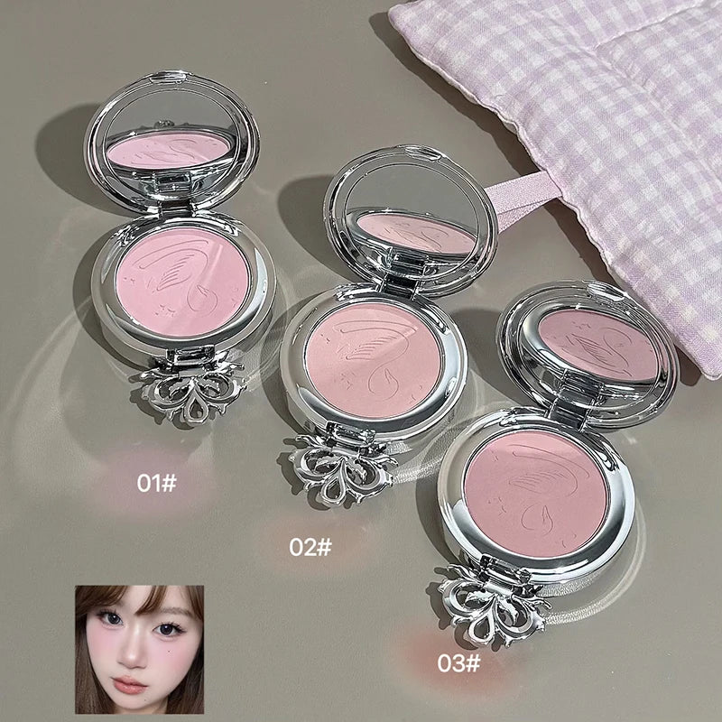 NICEKEY Matte Blush Palette – Peach Rose Cheek Tint & Contour Matte Blush Palette QXL