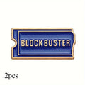 2-Pack Retro Movie Enamel Pins | Film Ticket Lapel Brooch Set Enamel Lapel Pin QXL 2pcs