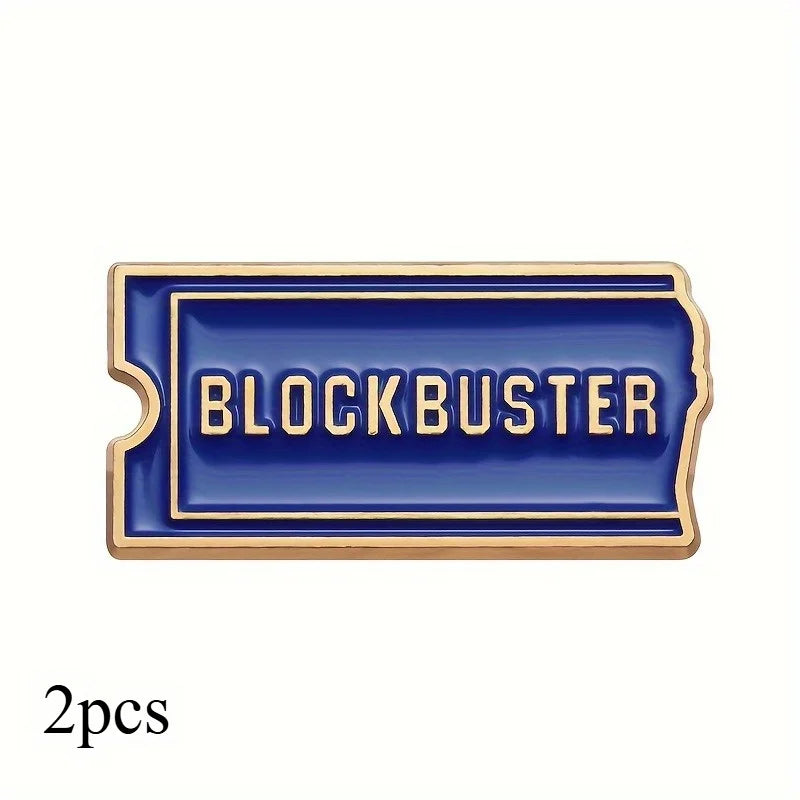 2-Pack Retro Movie Enamel Pins | Film Ticket Lapel Brooch Set Enamel Lapel Pin QXL 2pcs