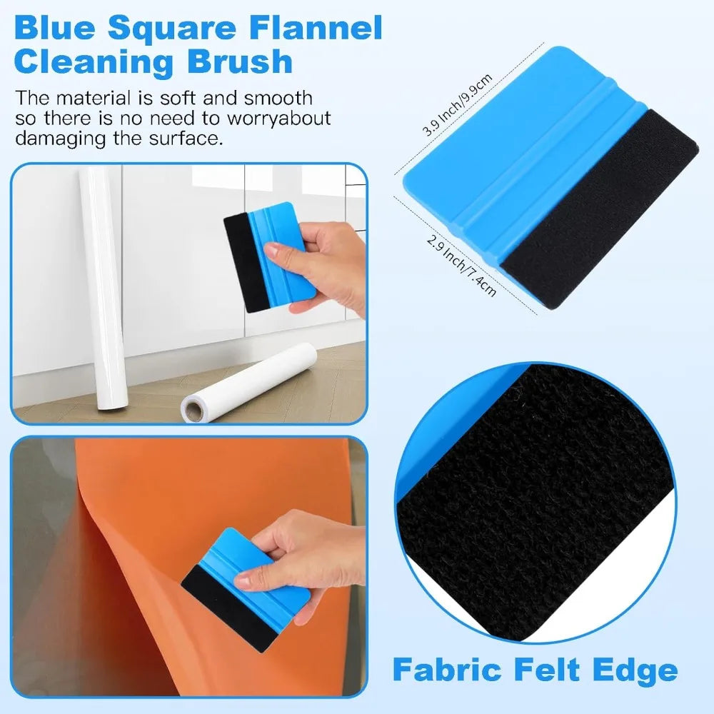Felt Edge Squeegee Car Wrapping Tool Kits Vinyl Wrap Squeegee Applicator Tool for Car Vinyl Wrap, Window Tint, Wallpaper QXL