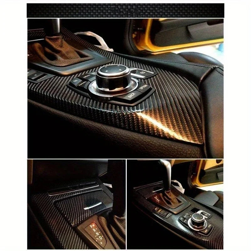 6D Gloss Carbon Fiber Vinyl Wrap Roll | Bubble-Free DIY Kit Car Vinyl Wrap Film QXL