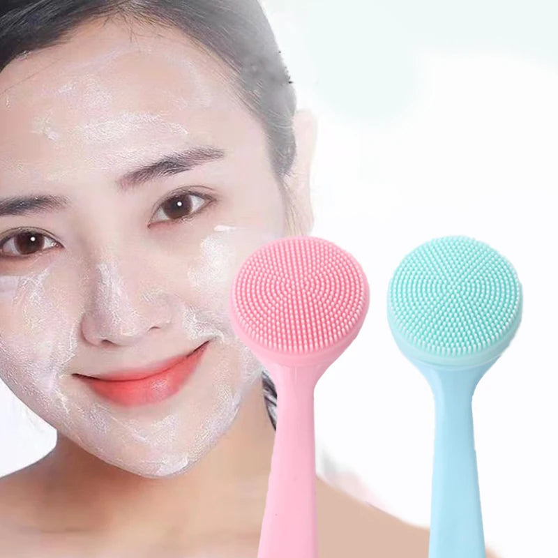 Double-Sided Silicone Face Cleansing & Massage Brush Facial Cleansing Brush QXL