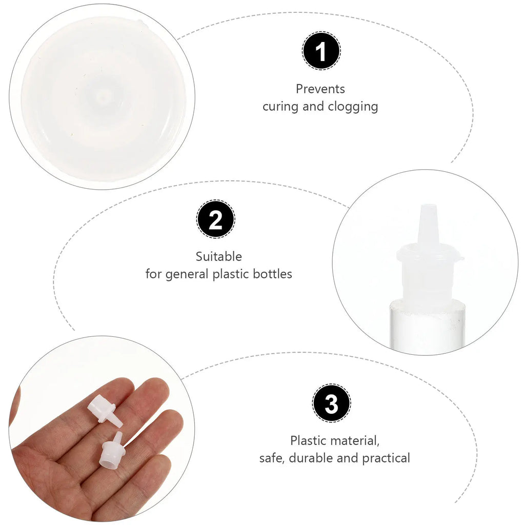 100-Pack Lash Glue Bottle Plugs | ABS Nozzle Stoppers Lash Extension Supplies QXL