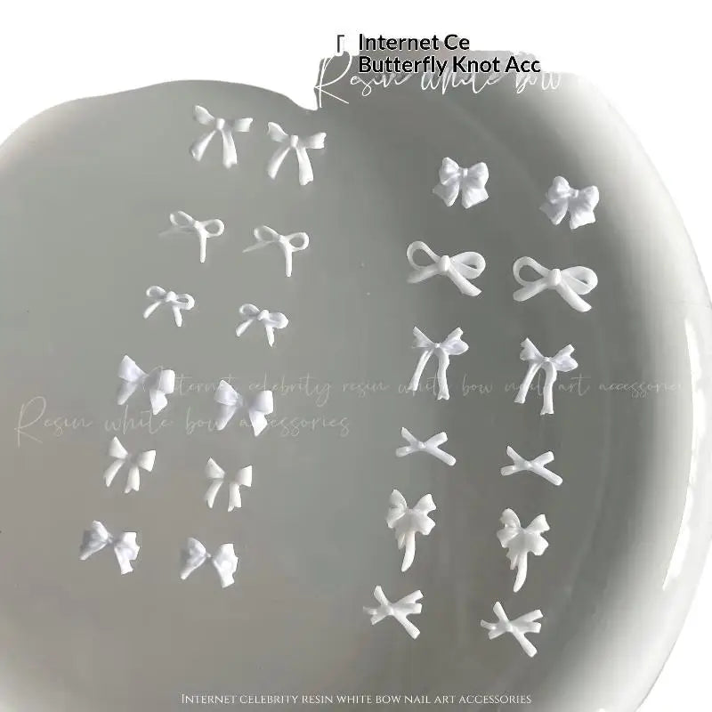 50-Pack 3D Bowknot Resin Nail Art Charms | DIY Manicure Nail Art Charms QXL