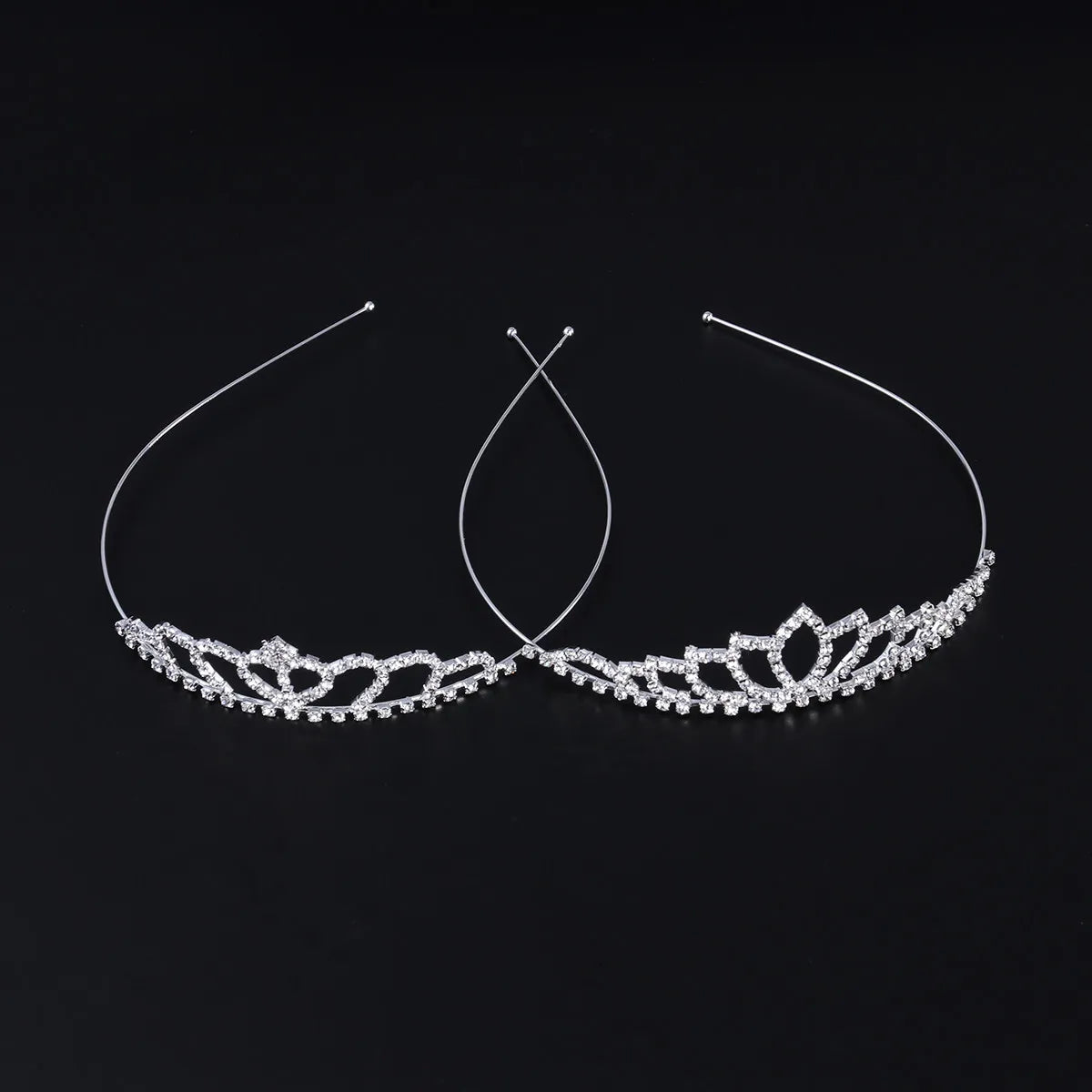 2-Pack Rhinestone Heart Tiara Crown | Wedding & Prom Headband Bridal Tiara Crown QXL Default Title