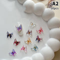 30-Pack 3D Butterfly Nail Charms | Resin Bowknot Decorations Nail Art Charms QXL A2