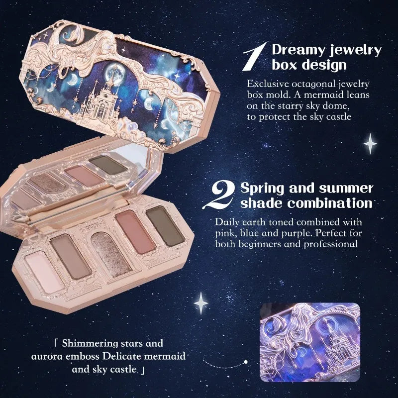 Flower Knows Moonlight Mermaid 5-Color Eyeshadow Palette Eyeshadow Palette QXL