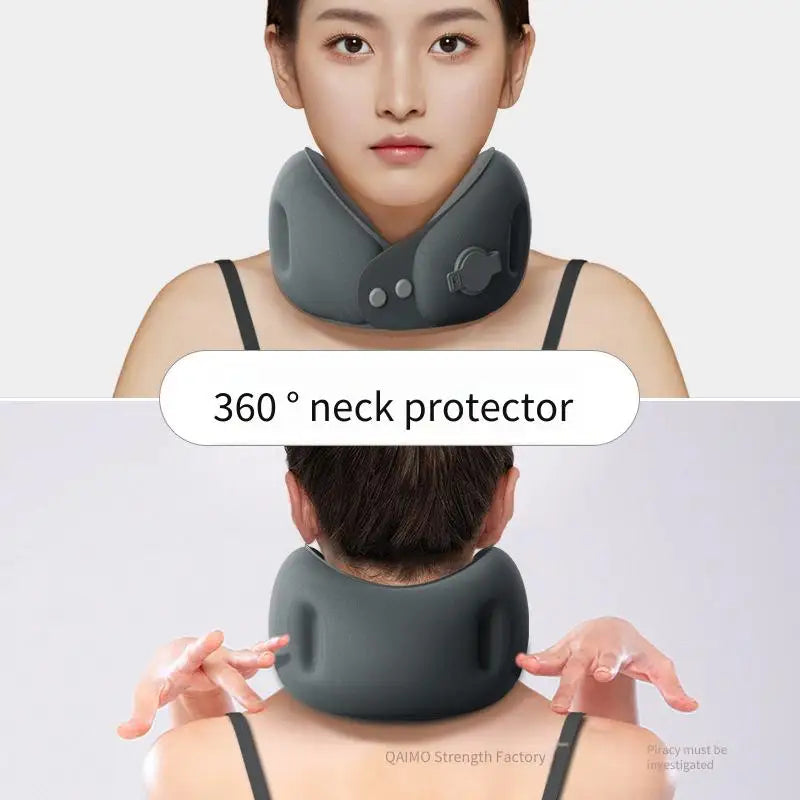 Inflatable U-Shaped Travel Neck Pillow with Storage Bag Inflatable Travel Pillow QXL