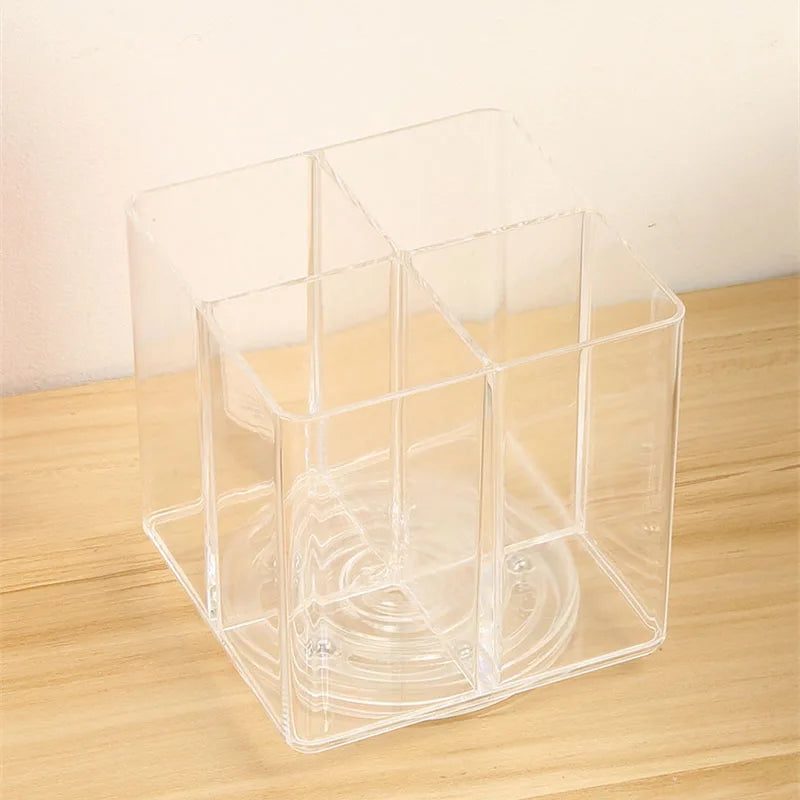 360° Rotating Acrylic Makeup Brush & Cosmetic Organizer Makeup Brush Organizer QXL 1 Pack