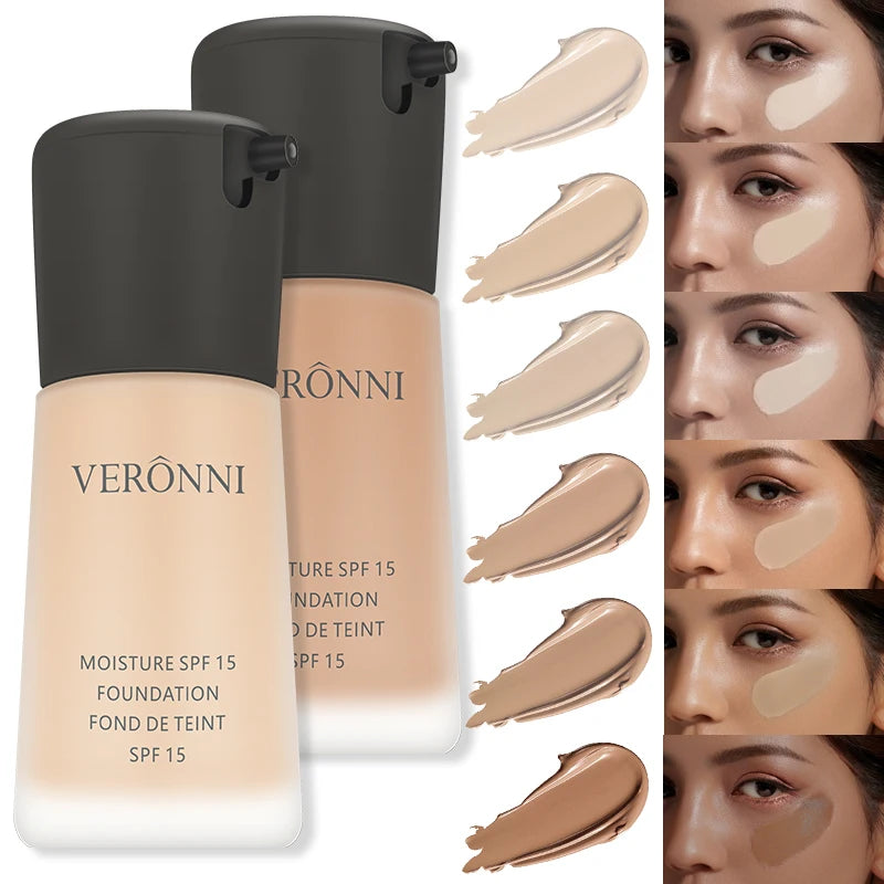6-Shade Long-Wearing Liquid Foundation | Portable Face Base Liquid Foundation QXL