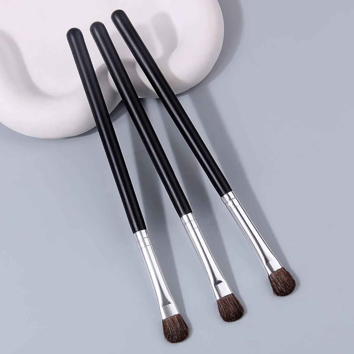 KOSSHOW 3-Pc Horsehair Eyeshadow Brush Set | Wood Handle Eyeshadow Brush Set QXL
