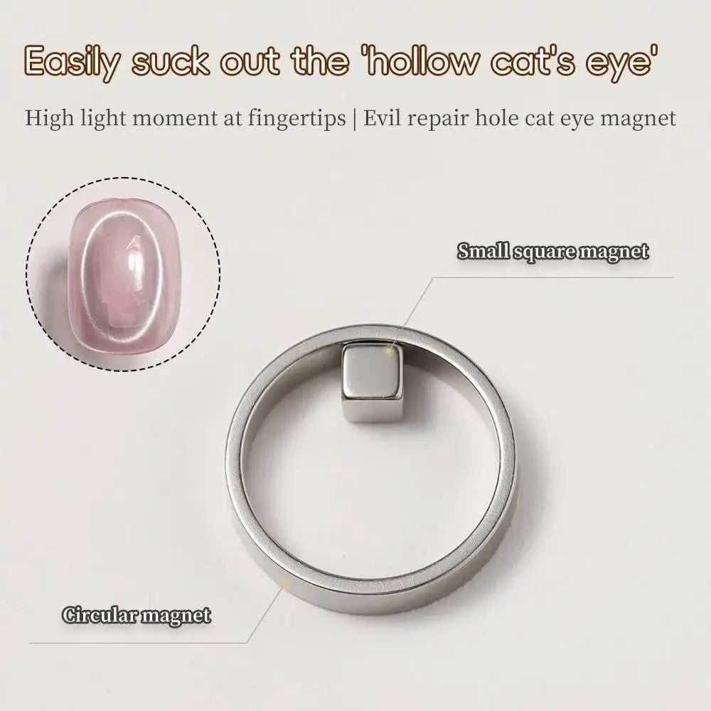Hollow Cat Eye Nail Magnet Ring | DIY Manicure Tool Nail Art Magnet QXL