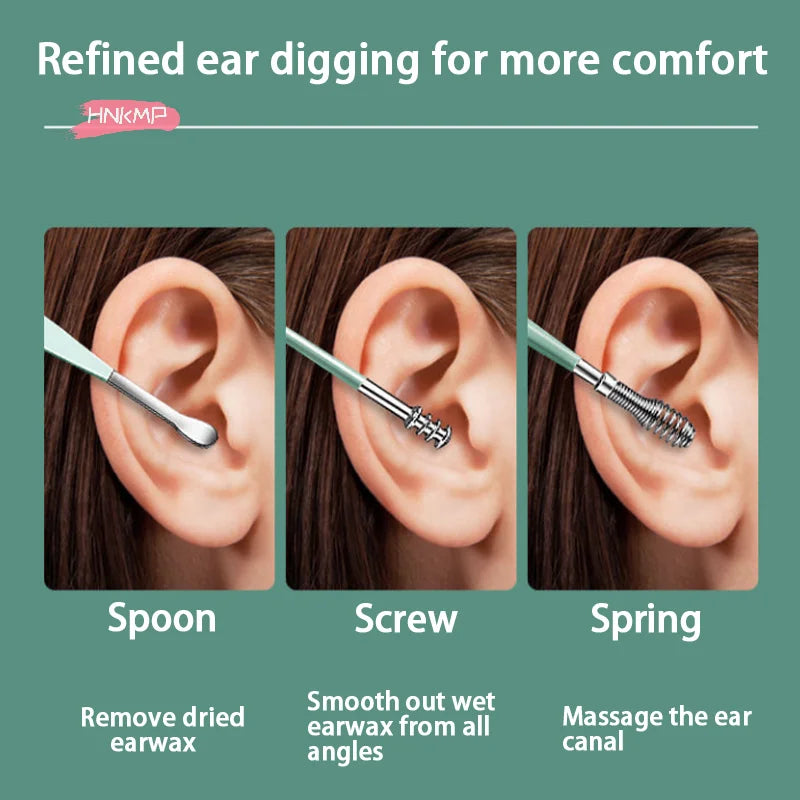 6-Piece Stainless Steel Ear Cleaning Kit | Earwax Removal Set Ear Cleaning Kit QXL