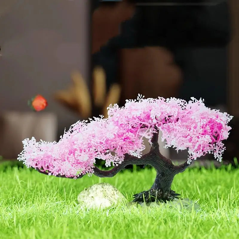 Artificial Cherry Blossom Tree Fish Tank Decoration Aquarium Decoration QXL