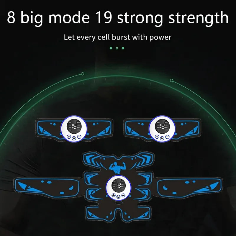 EMS Abdominal Stimulator Belt | 8 Modes 19 Levels Muscle Toner EMS Muscle Toner Belt QXL