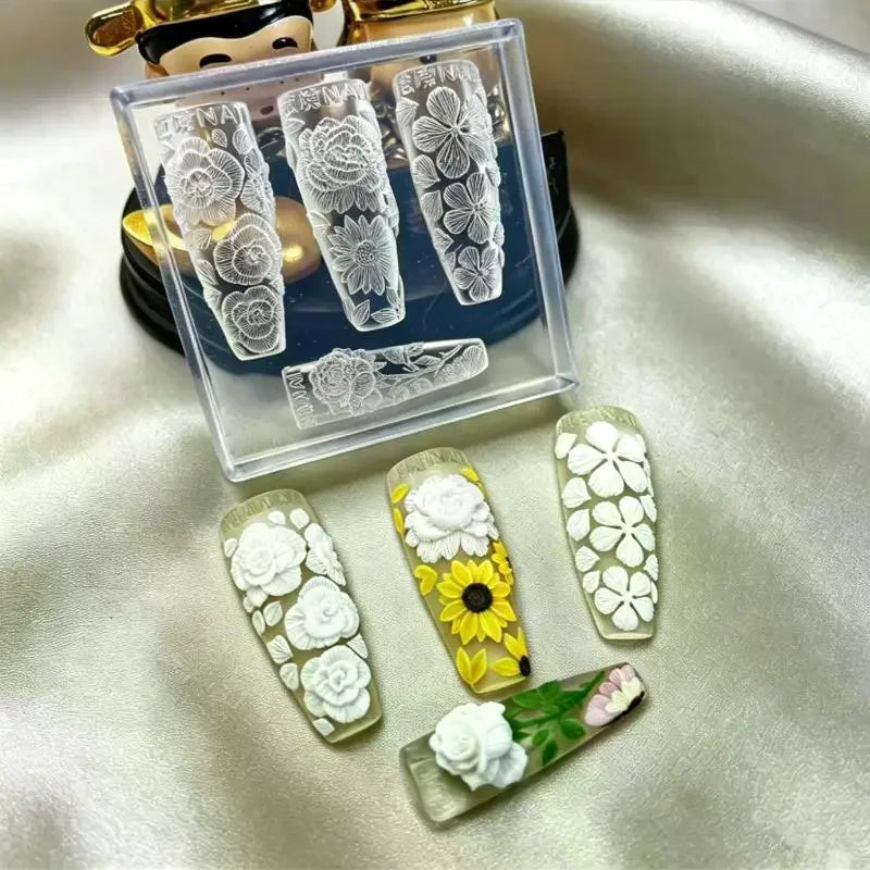 3D Flower Silicone Nail Art Mold | DIY Sculpting Template Nail Art Mold QXL