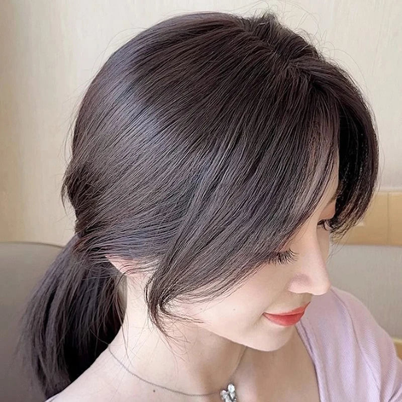 Clip-In Split Bangs Hair Extension | Left & Right Side Fringe Clip-In Bang Extension QXL