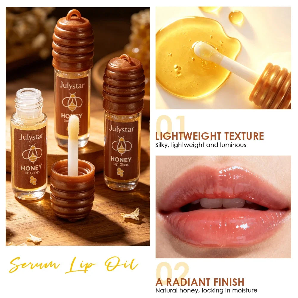 Julystar Honey Lip Oil – Non-Sticky Glossy Nourishing Lip Gloss Lip Oil Gloss QXL