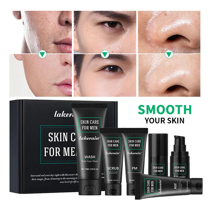 Men's 3-in-1 Skin Care Kit | Face Wash, Moisturizer & Eye Cream Men's Skin Care Set QXL