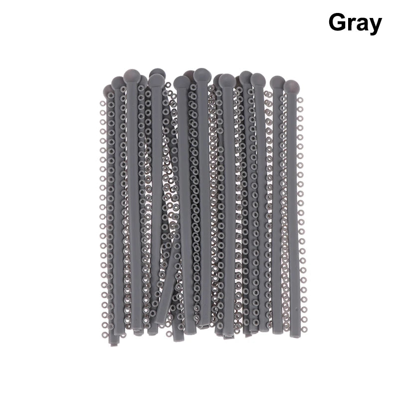 20-Pack Colorful Orthodontic Elastic Ligature Ties for Braces Orthodontic Ligature Ties QXL Gray