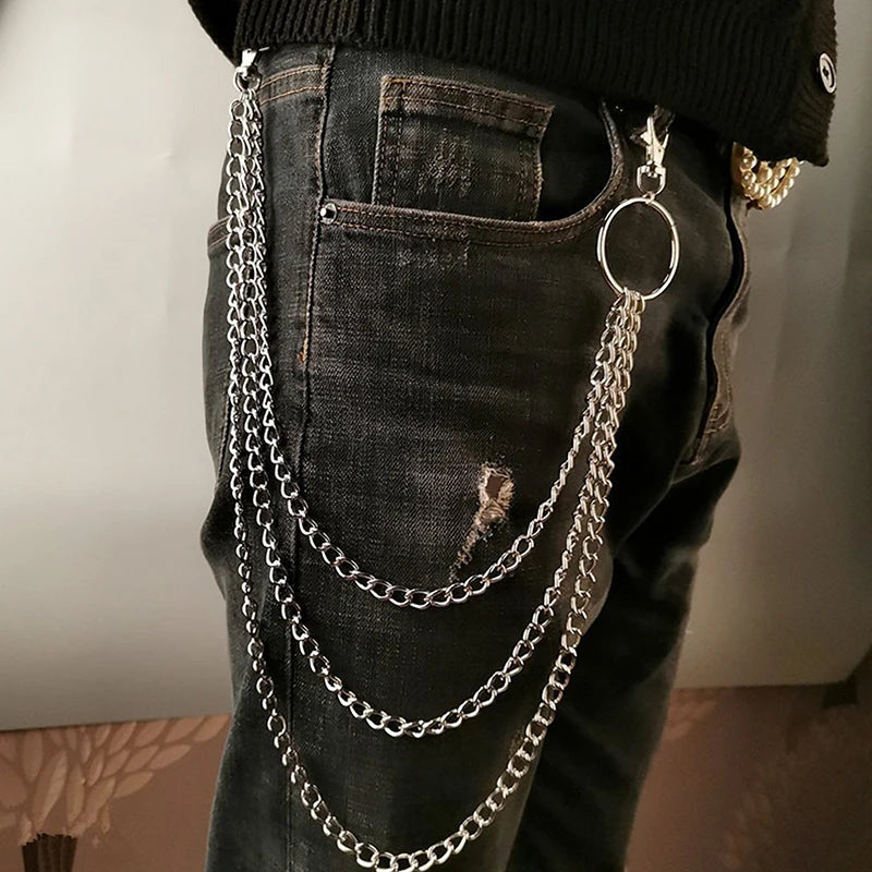 Punk Hip-Hop 2/3-Layer Metal Belt Chain | Waist Chain Metal Belt Chain QXL