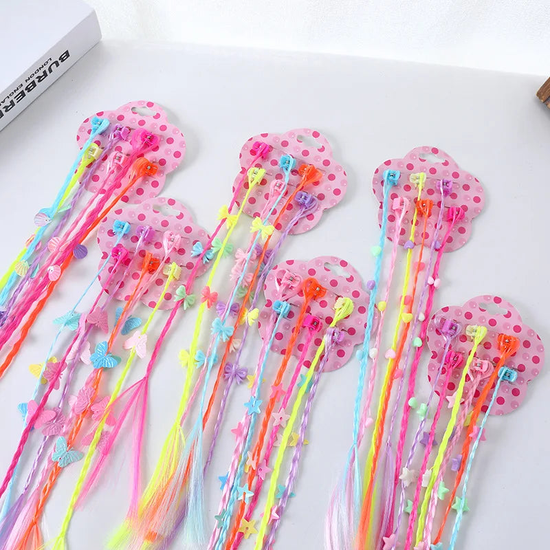 6-Pack Girls Fairy Braid Clips | Butterfly Star Princess Hairpins Kids Hair Clips QXL