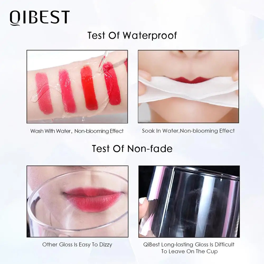 QiBest Velvet Matte Liquid Lipstick | 34 Shades, Waterproof Matte Liquid Lipstick QXL
