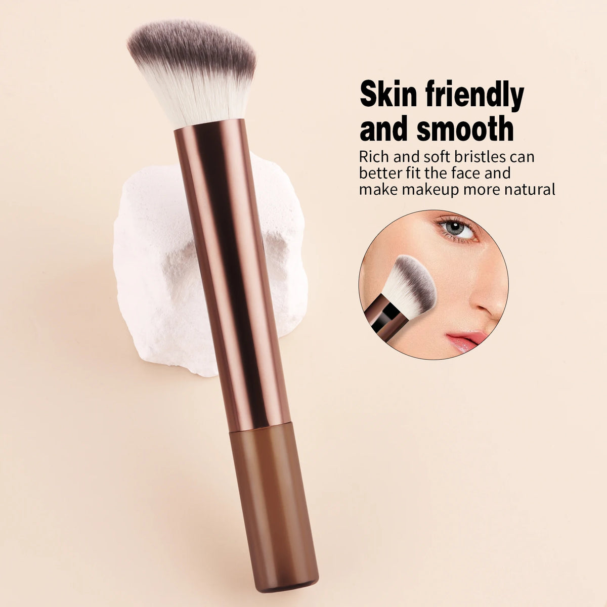 8-Pc Coffee Makeup Brush Set | Powder, Blush & Eyeshadow Kit Makeup Brush Set QXL