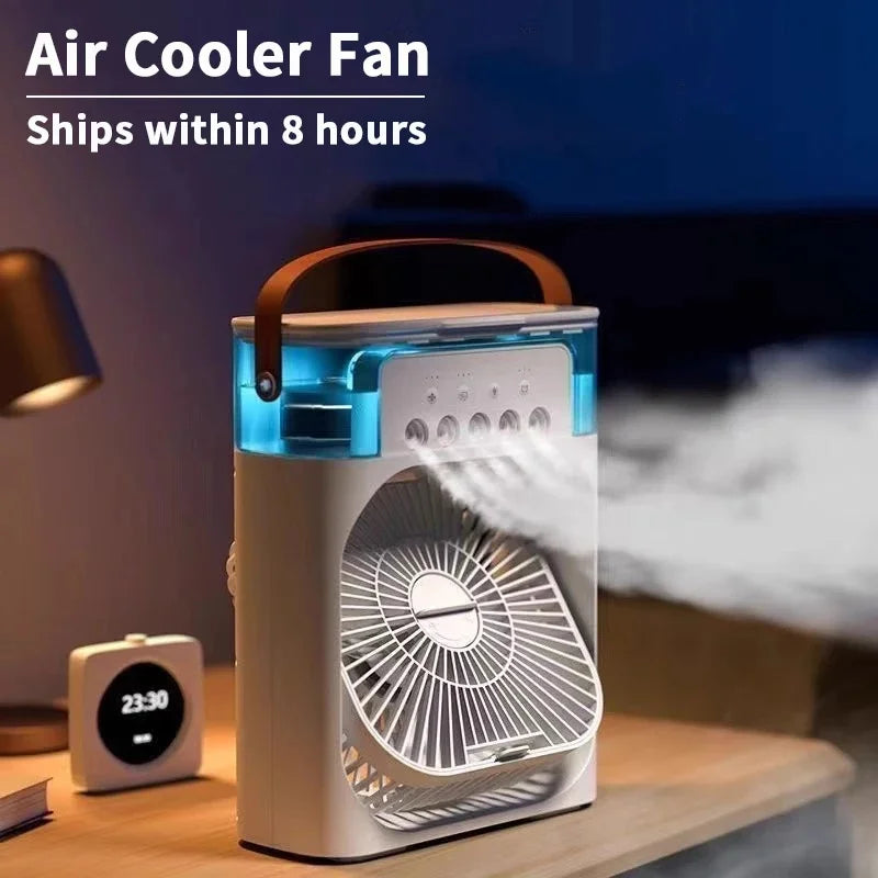 3-in-1 Portable Air Cooler Fan, Humidifier & LED Light USB Portable Air Cooler Fan QXL
