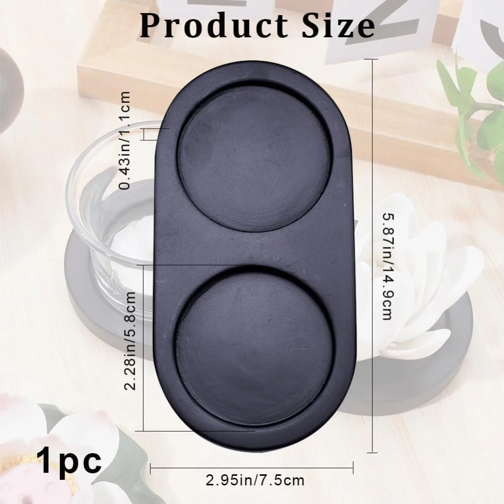 Acacia Wood Salt & Pepper Mill Tray | Dual Grinder Holder Mill Tray Holder QXL