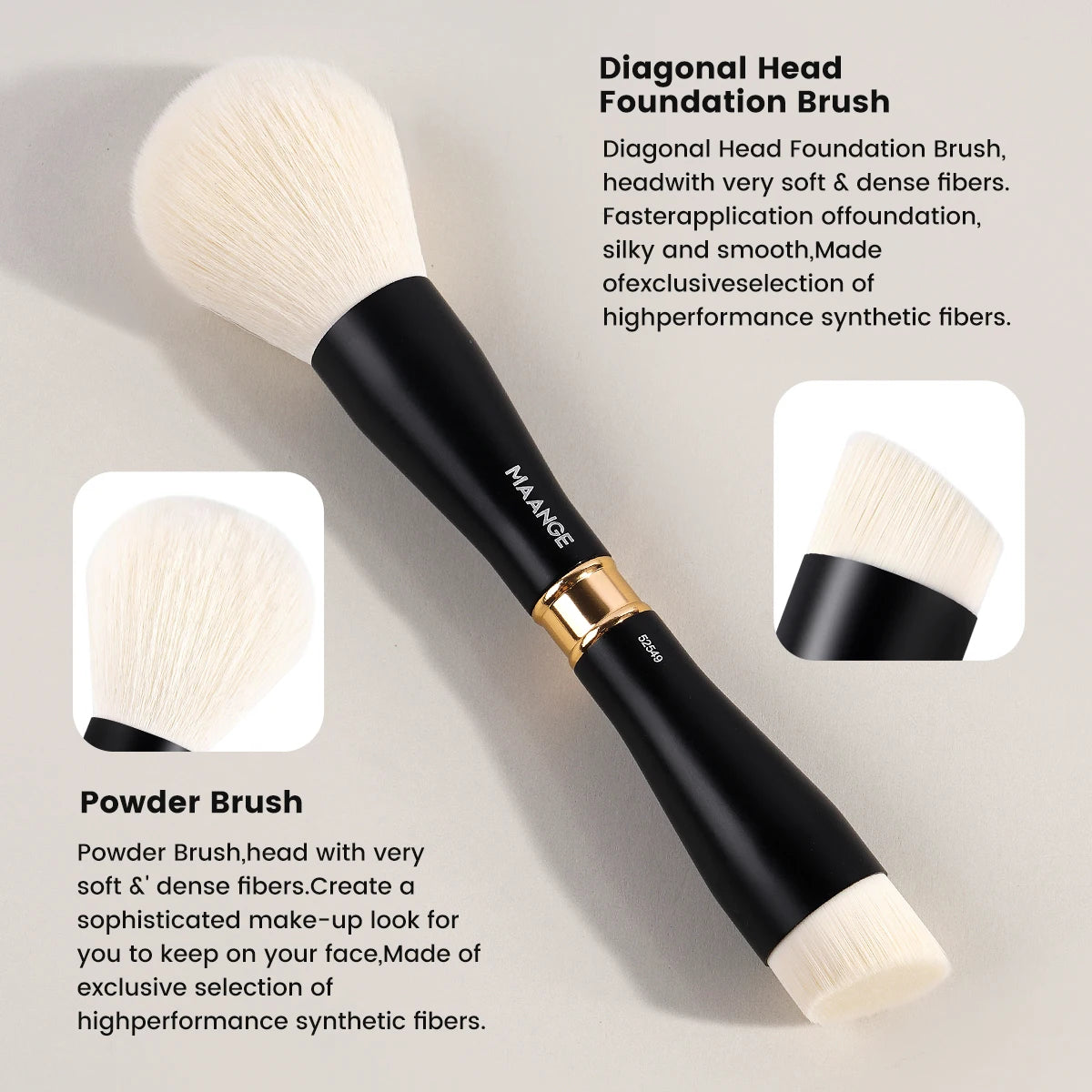 MAANGE 13-Pc Double-Ended Makeup Brush Set & Storage Bag Makeup Brush Set QXL