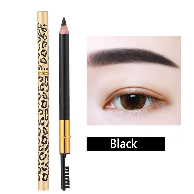 Waterproof Double-Ended Eyebrow Pencil & Spoolie Brush Eyebrow Pencil QXL