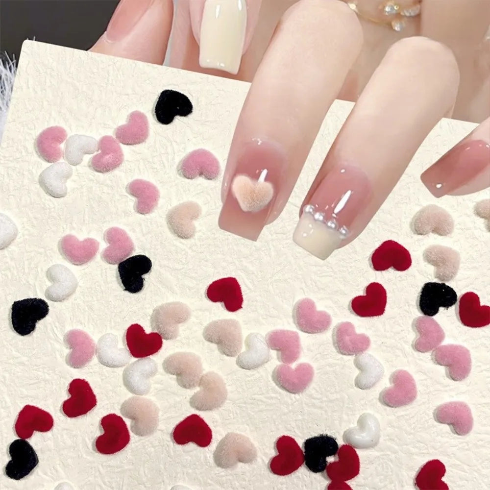 Velvet Bow & Resin Flower Nail Charms | 10-Pc DIY Set Nail Art Charms QXL