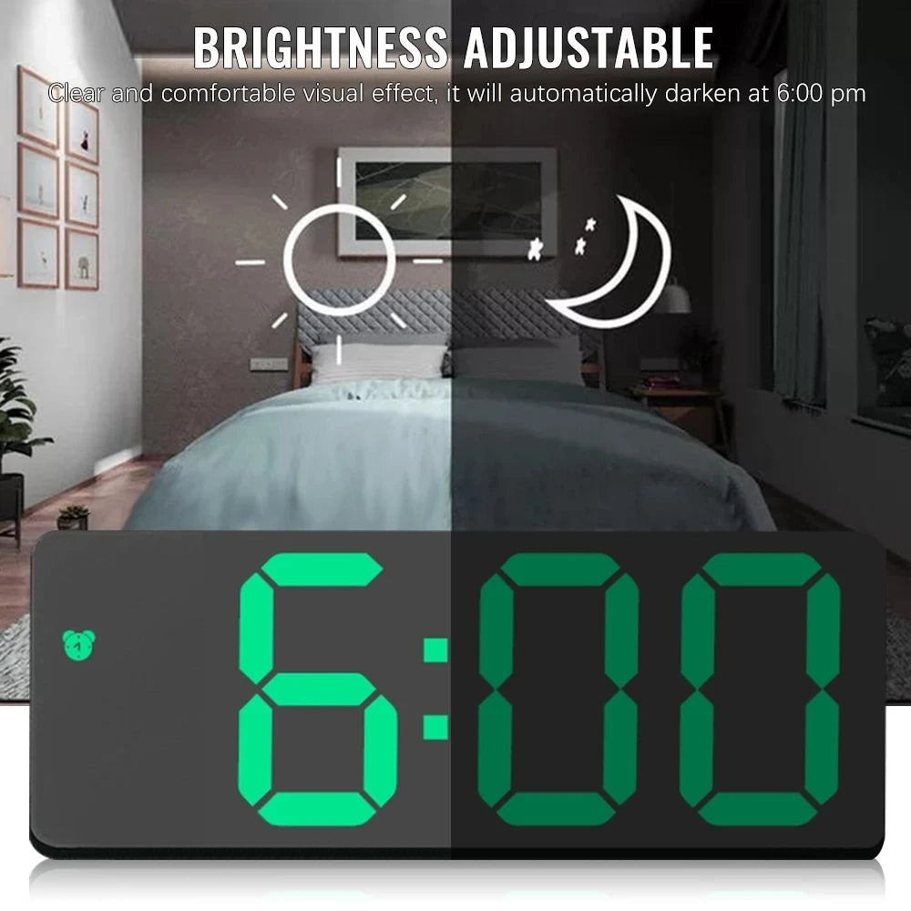 Dreamburgh LED Digital Wall Clock with Remote | Temp & Date LED Wall Clock QXL
