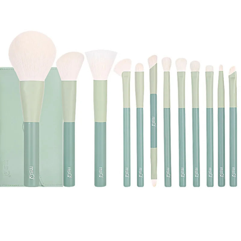 MSQ 12-Piece Ultra-Soft Makeup Brush Set | Powder & Eyeshadow Makeup Brush Set QXL