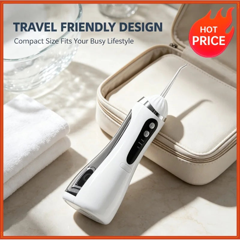 Portable Electric Water Flosser | 3 Modes, 4 Nozzles, USB Rechargeable Electric Water Flosser QXL