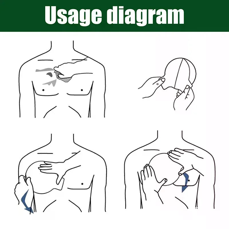 Vented Chest Seal Occlusive Dressing | Emergency Trauma Aid Occlusive Chest Dressing QXL