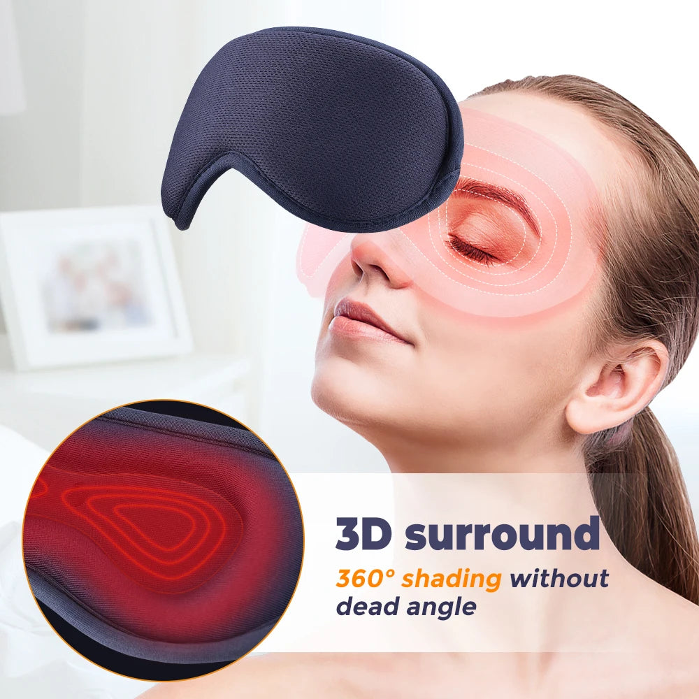 USB Heated Eye Massager Mask | 3 Heat & 6 Vibration Modes Eye Massager Mask QXL