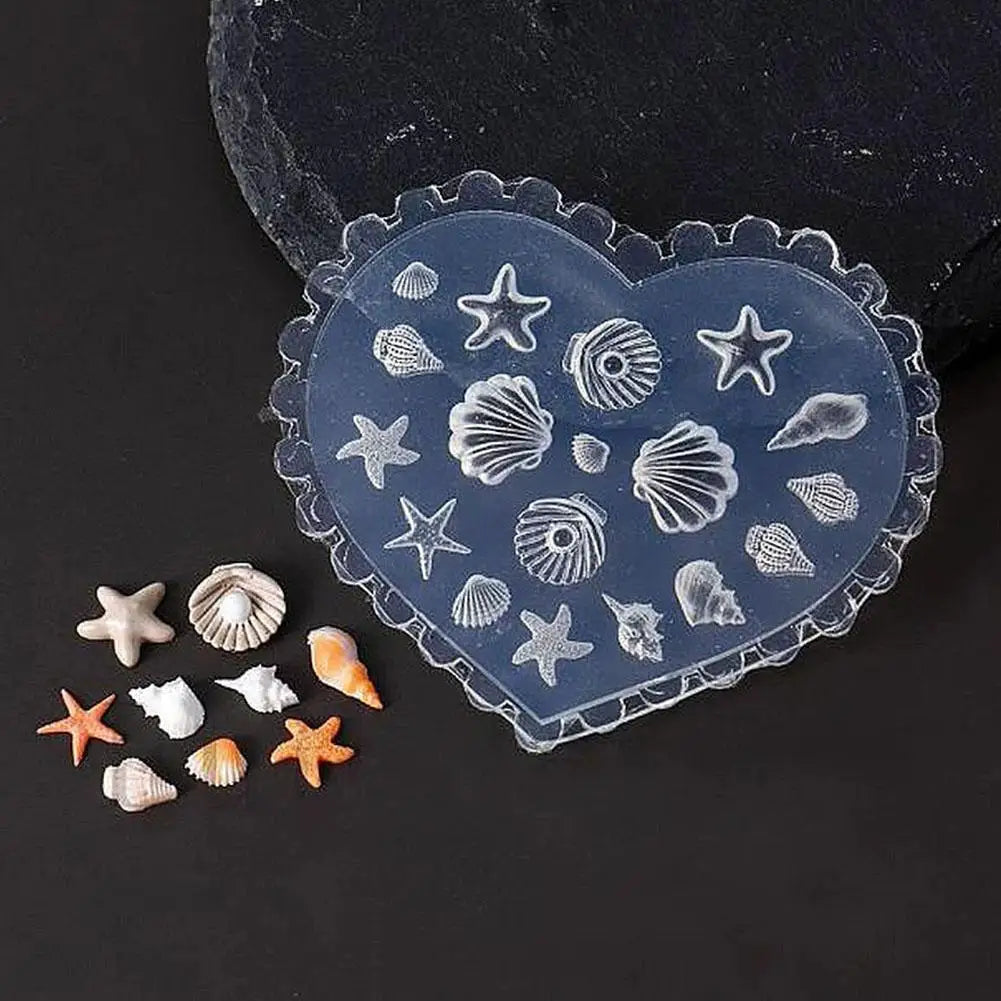 3D Ocean Shell Silicone Nail Mold | Seashell Starfish DIY Art Silicone Nail Mold QXL