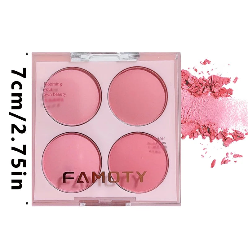 4-Color Matte Blush Powder Palette | Warm Cheek Tones Blush Powder Palette QXL