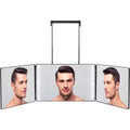 3-Way Trifold Makeup & Self-Haircut Mirror | HD Glass + Light Trifold Makeup Mirror QXL Black With LED