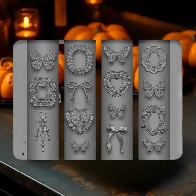 3D Silicone Nail Art Mold | Bow Strawberry Baroque Design Silicone Nail Mold QXL