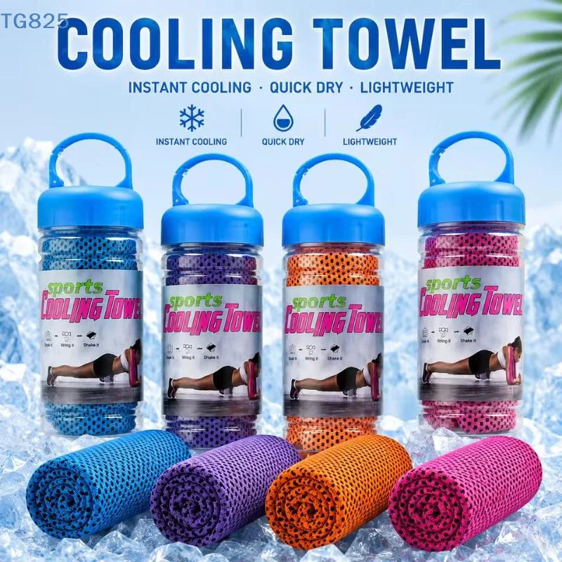 Portable Cooling Sports Towel with Storage Bottle | Quick Dry Cooling Sports Towel QXL