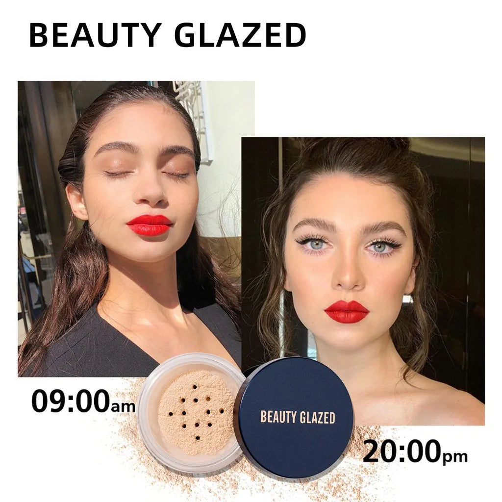 BEAUTY GLAZED Mattifying Loose Powder – Oil Control Matte Finish Loose Setting Powder QXL
