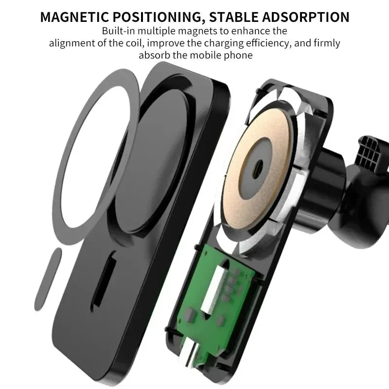 Magnetic Car Phone Holder 15W Wireless Charger Air Vent Mount Wireless Car Charger Mount QXL